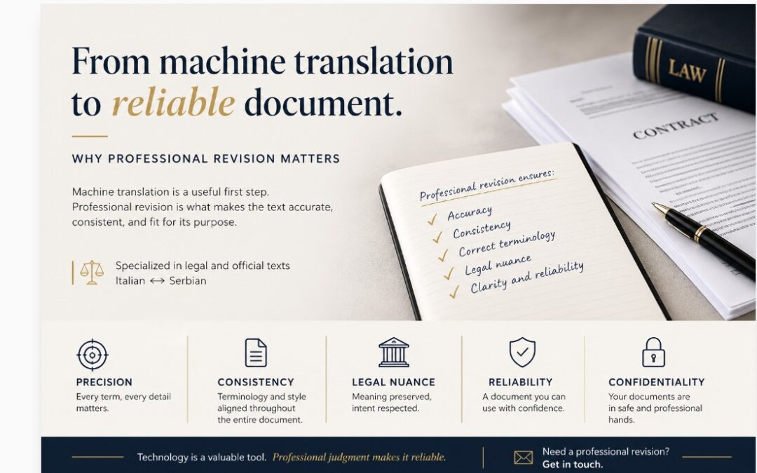 From machine translation to reliable document: why professional revision matters